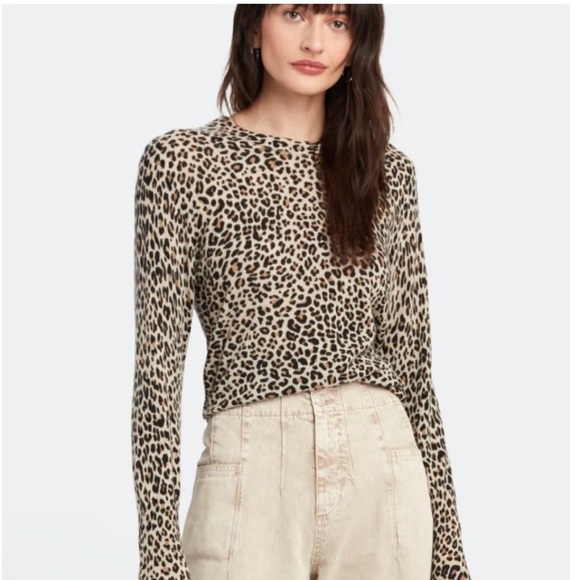 Zadig & Voltaire Lirius Leo CP 100% Cashmere Animal Print Leopard Sweater - Picture 1 of 8